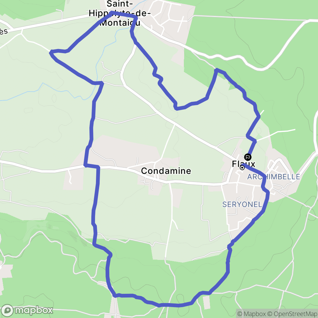 Flaux : carte du parcours de randonnée - France