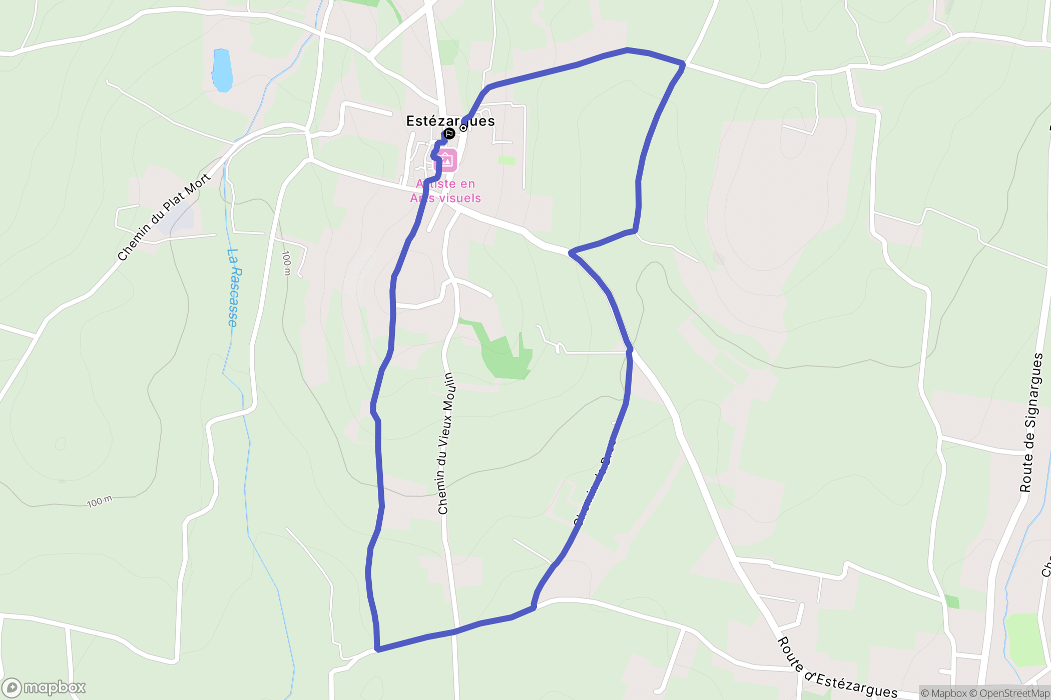 Estézargues : carte du parcours de randonnée - France