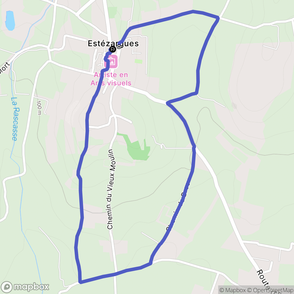 Estézargues : carte du parcours de randonnée - France