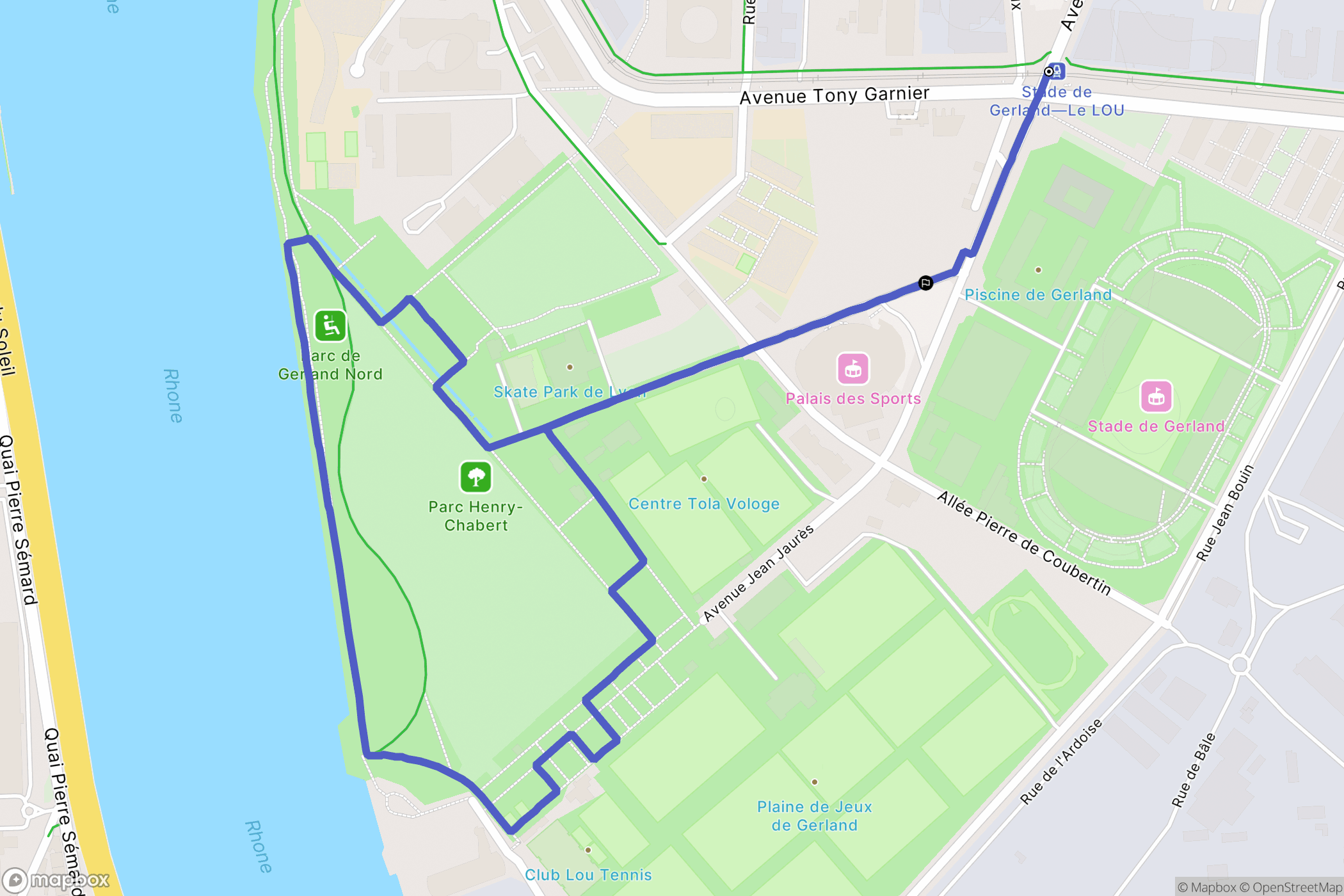 Lyon : carte du parcours de randonnée - France