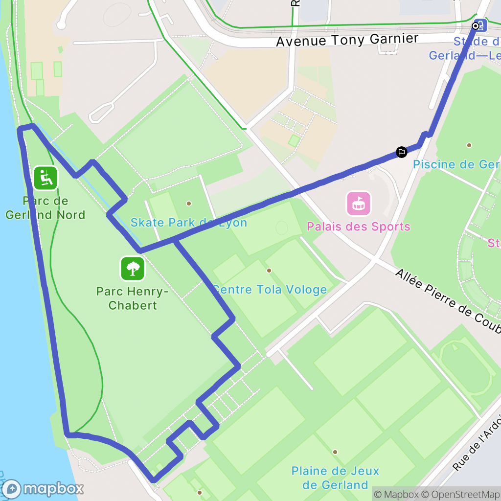 Lyon : carte du parcours de randonnée - France