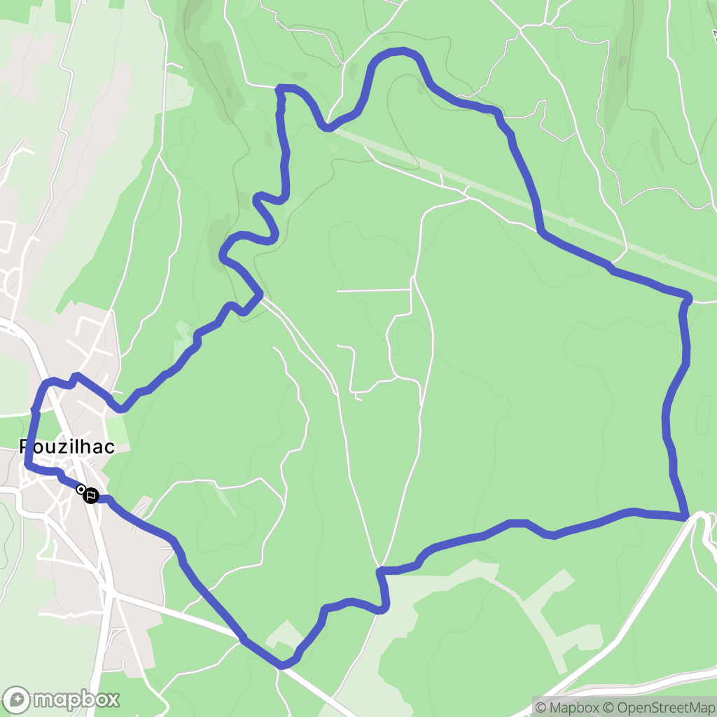 Pouzilhac : carte du parcours de randonnée - France