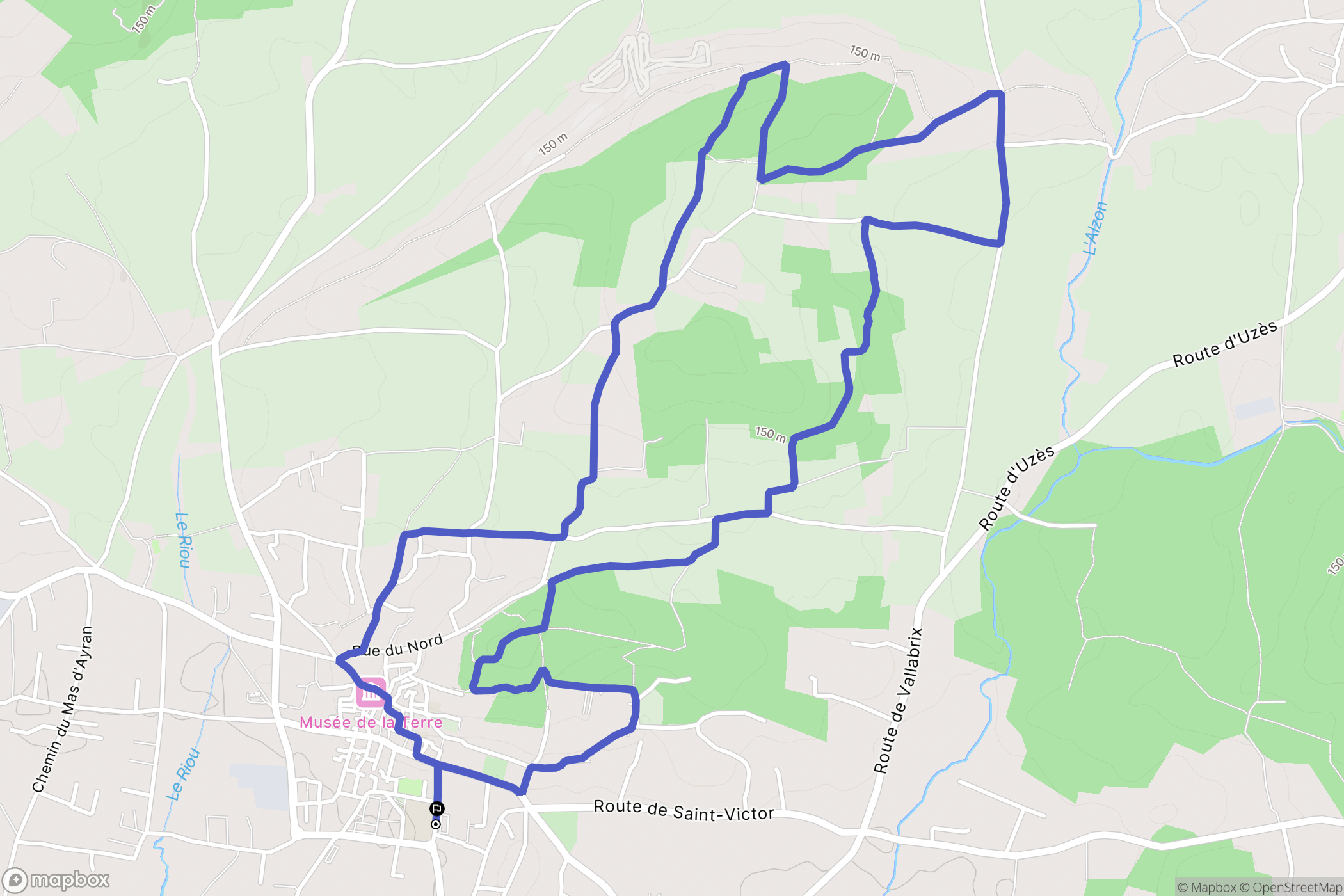 Saint-Quentin-la-Poterie : carte du parcours de randonnée - France