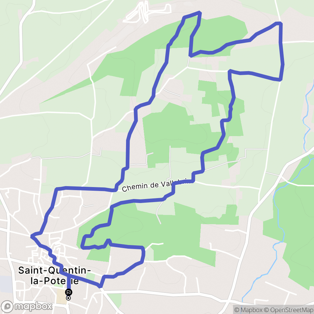 Saint-Quentin-la-Poterie : carte du parcours de randonnée - France