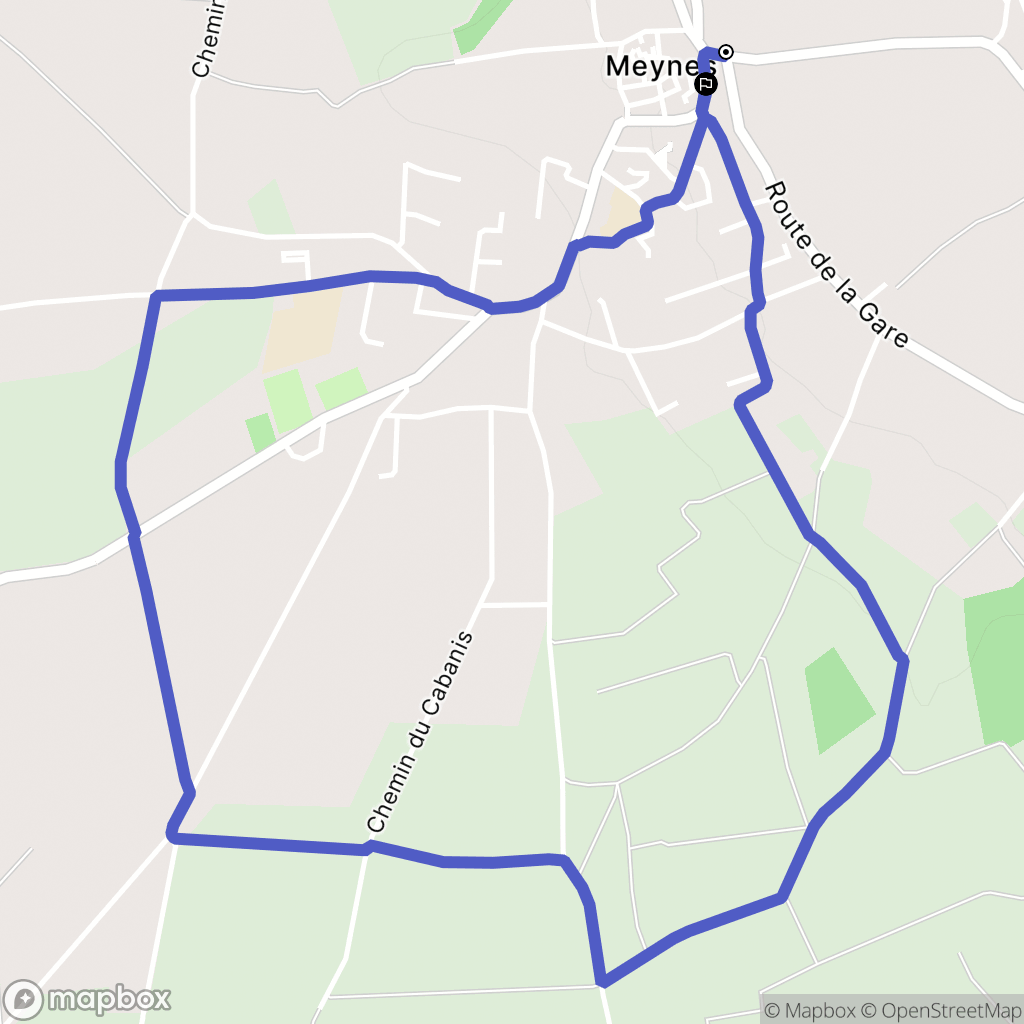 Meynes : carte du parcours de randonnée - France