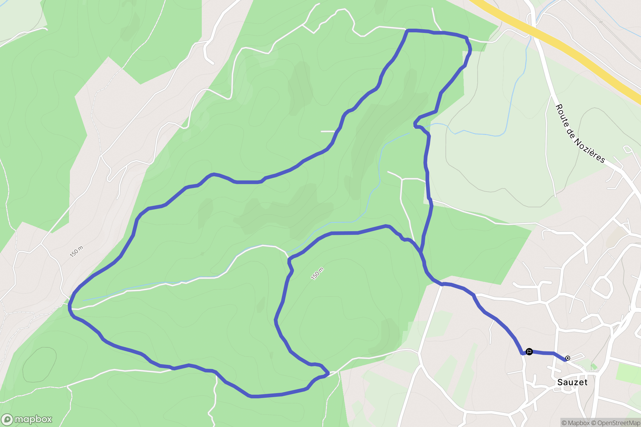 Sauzet : carte du parcours de randonnée - France