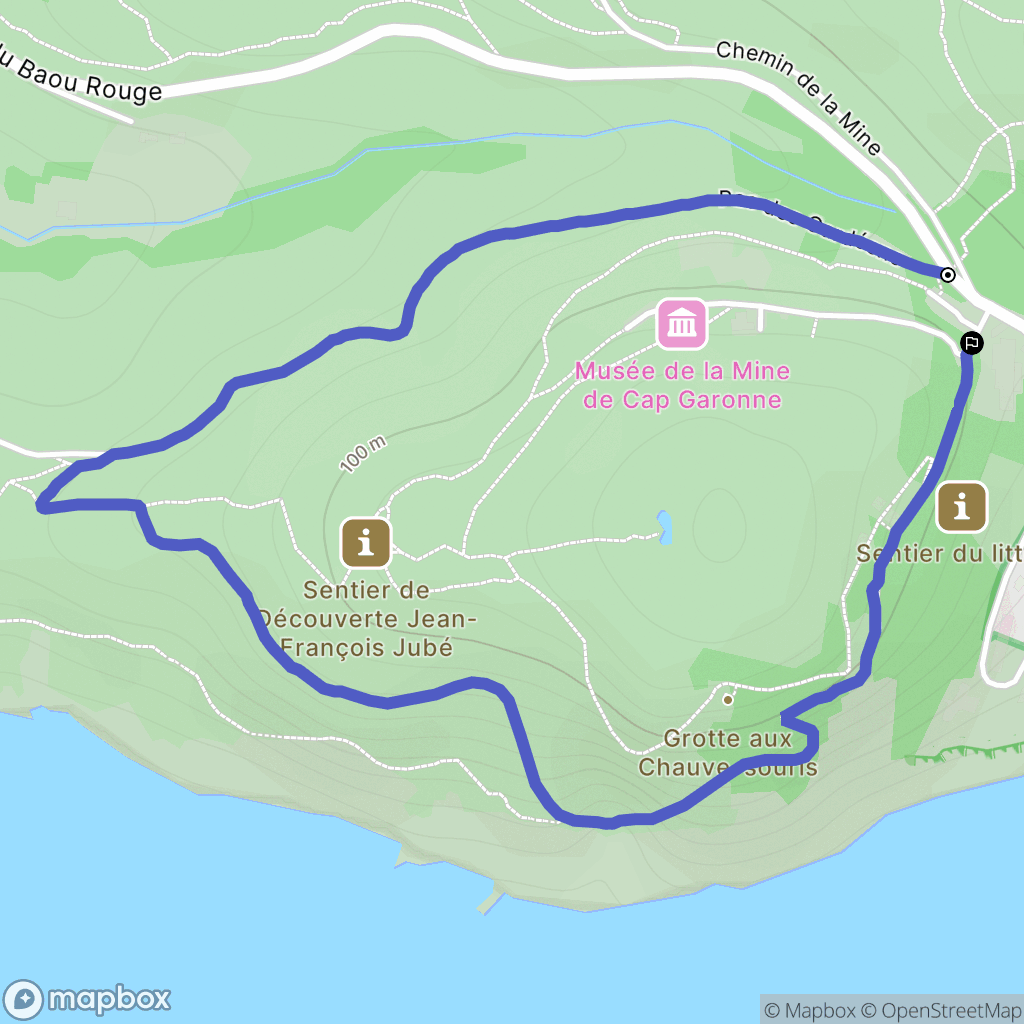 Le Pradet : carte du parcours de randonnée - France