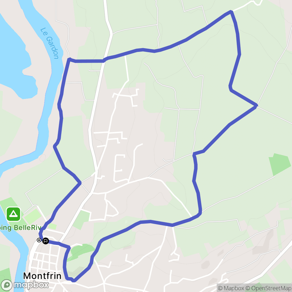 Montfrin : carte du parcours de randonnée - France