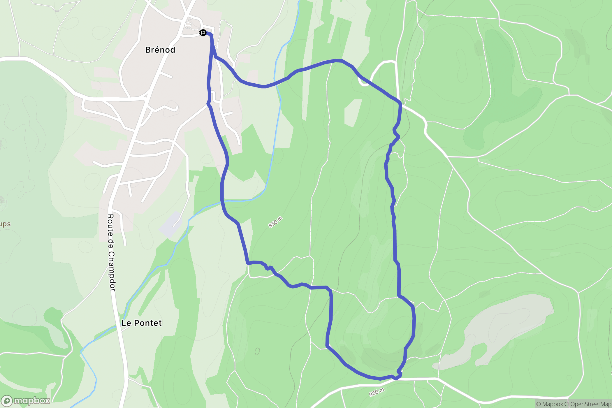 Brénod : carte du parcours de randonnée - France