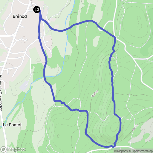 Brénod : carte du parcours de randonnée - France