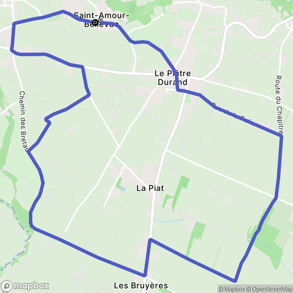 Saint-Amour-Bellevue : carte du parcours de randonnée - France