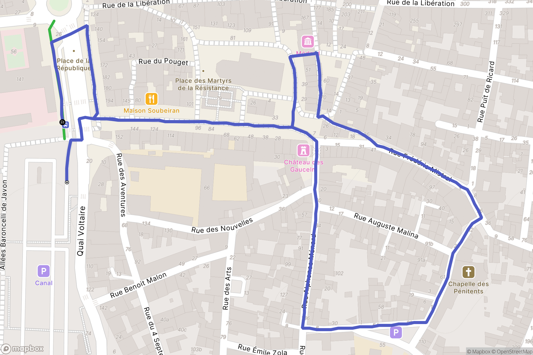 Lunel : carte du parcours de randonnée - France
