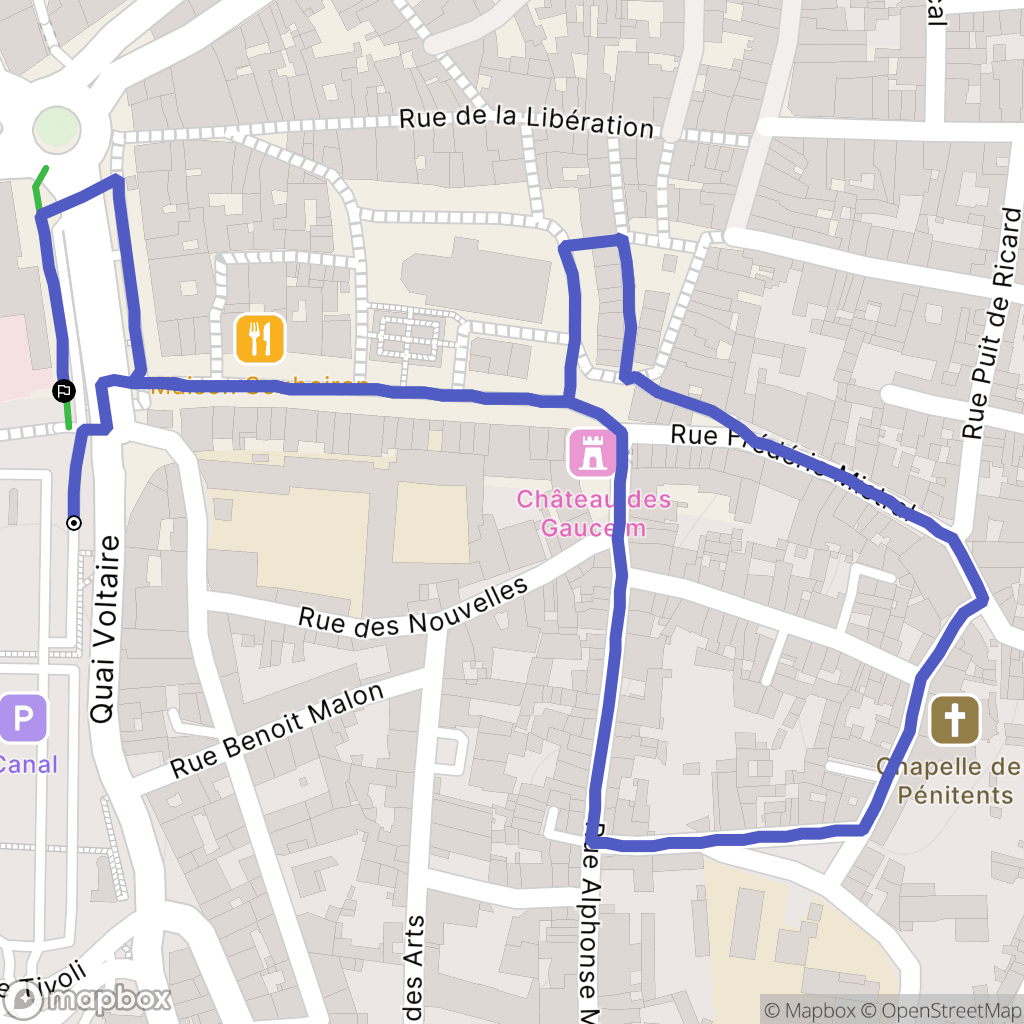 Lunel : carte du parcours de randonnée - France