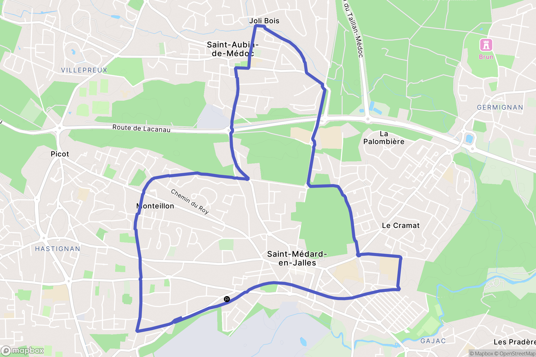 Saint-Médard-en-Jalles : carte du parcours de randonnée - France
