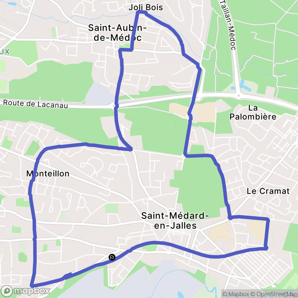 Saint-Médard-en-Jalles : carte du parcours de randonnée - France