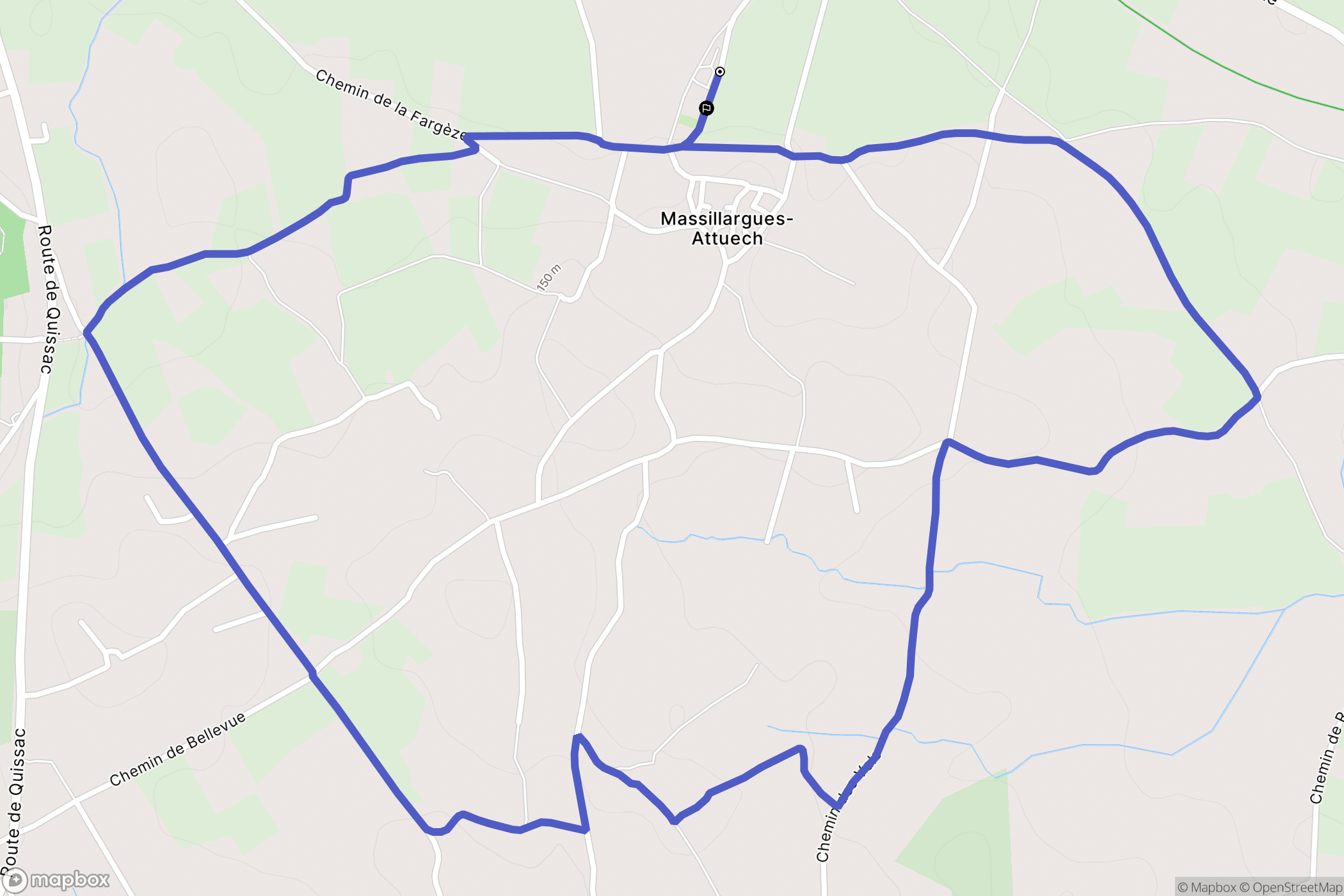 Massillargues-Attuech : carte du parcours de randonnée - France