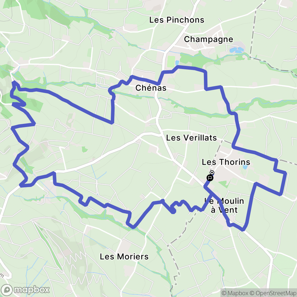 Chénas : carte du parcours de randonnée - France