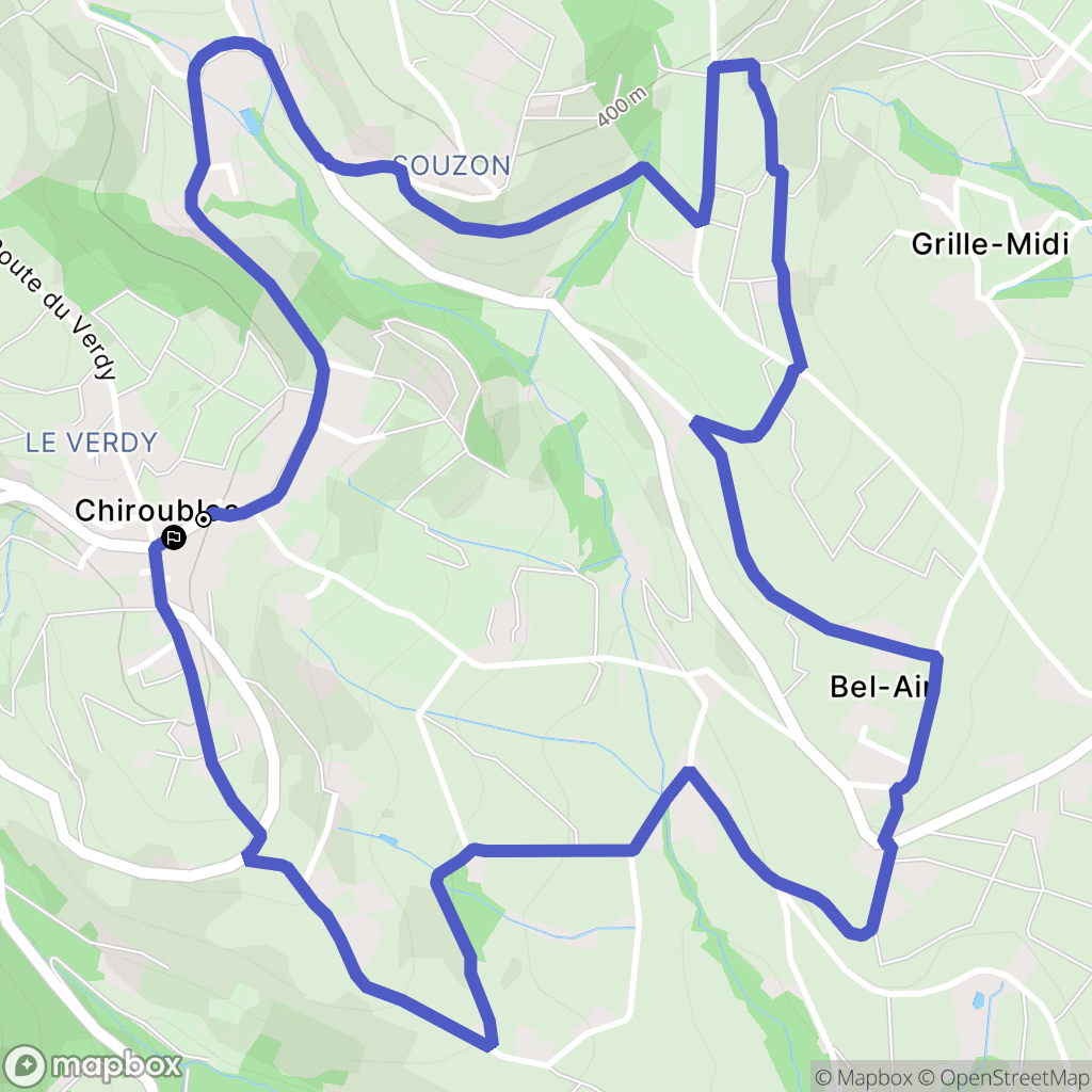Chiroubles : carte du parcours de randonnée - France