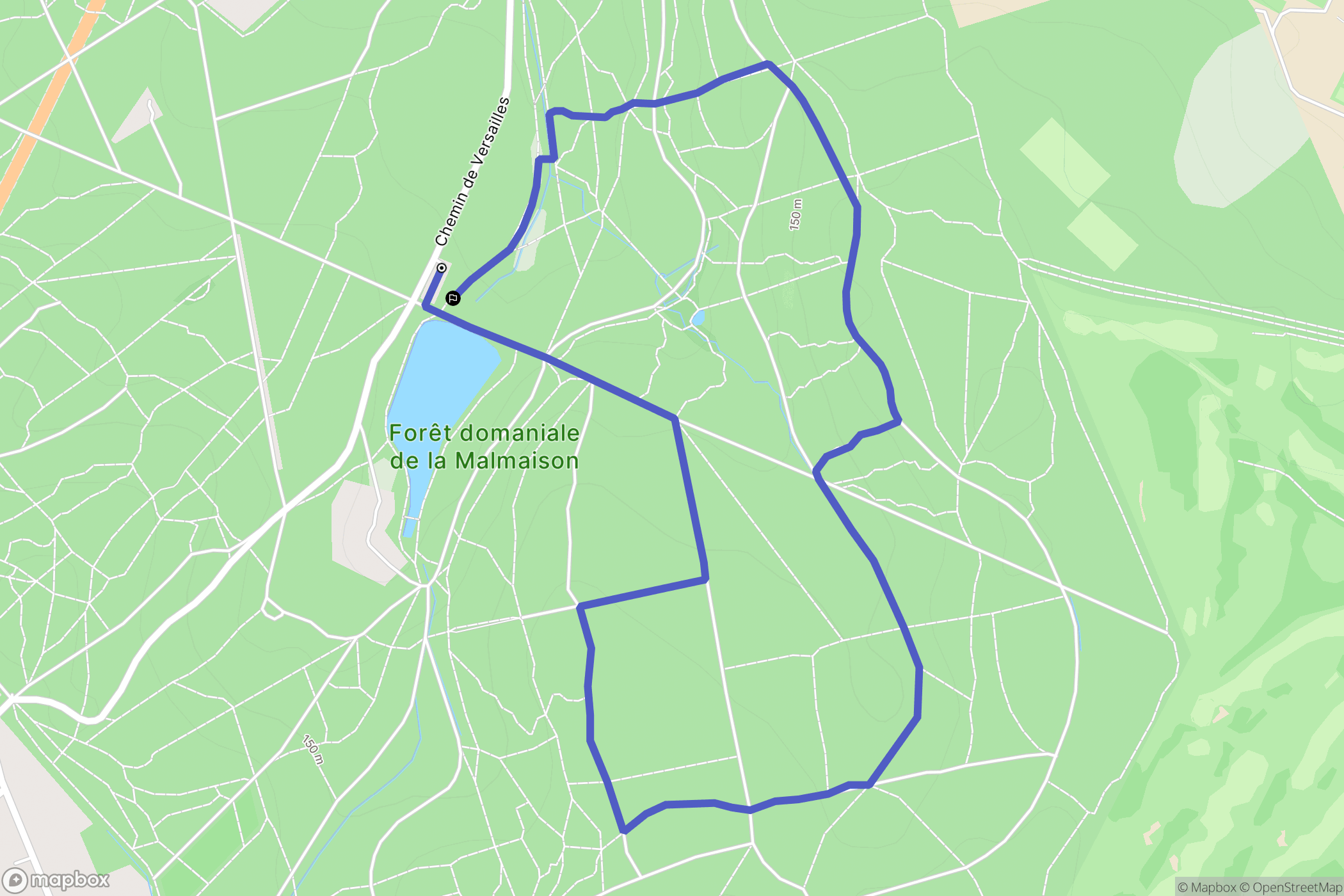 Rueil-Malmaison : carte du parcours de randonnée - France