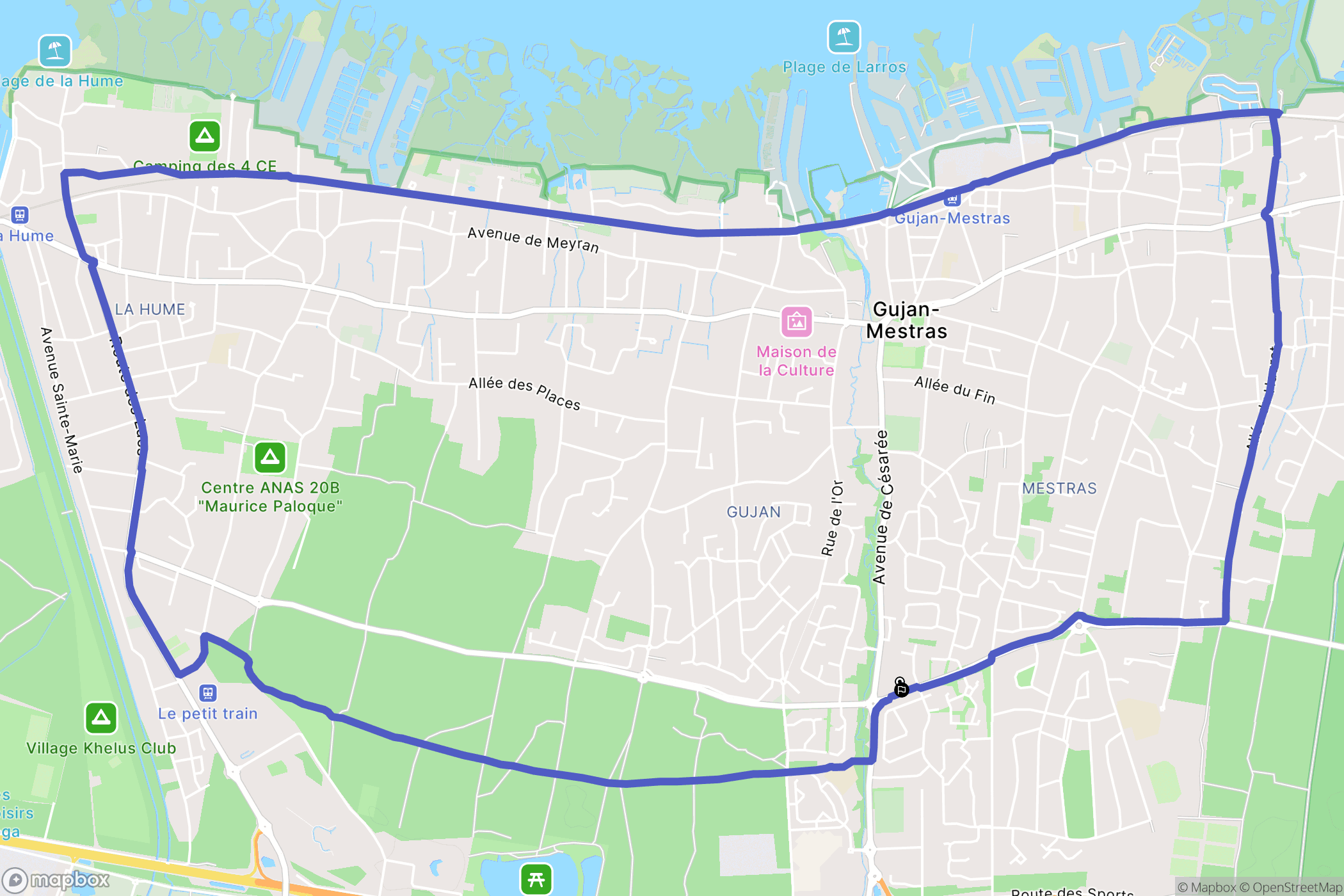 Gujan-Mestras : carte du parcours de randonnée - France