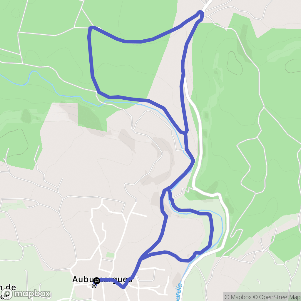 Aubussargues : carte du parcours de randonnée - France