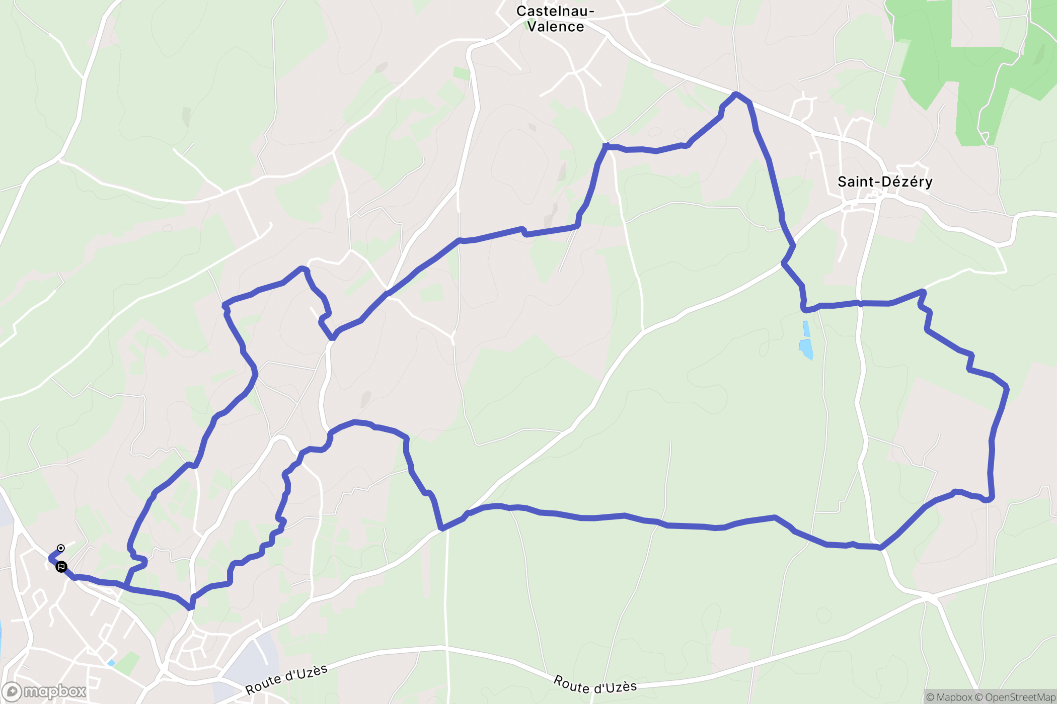Moussac : carte du parcours de randonnée - France