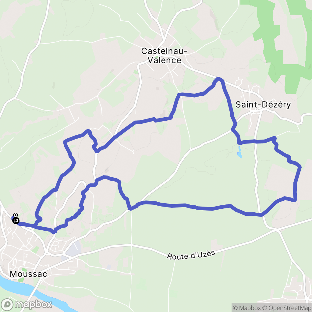 Moussac : carte du parcours de randonnée - France