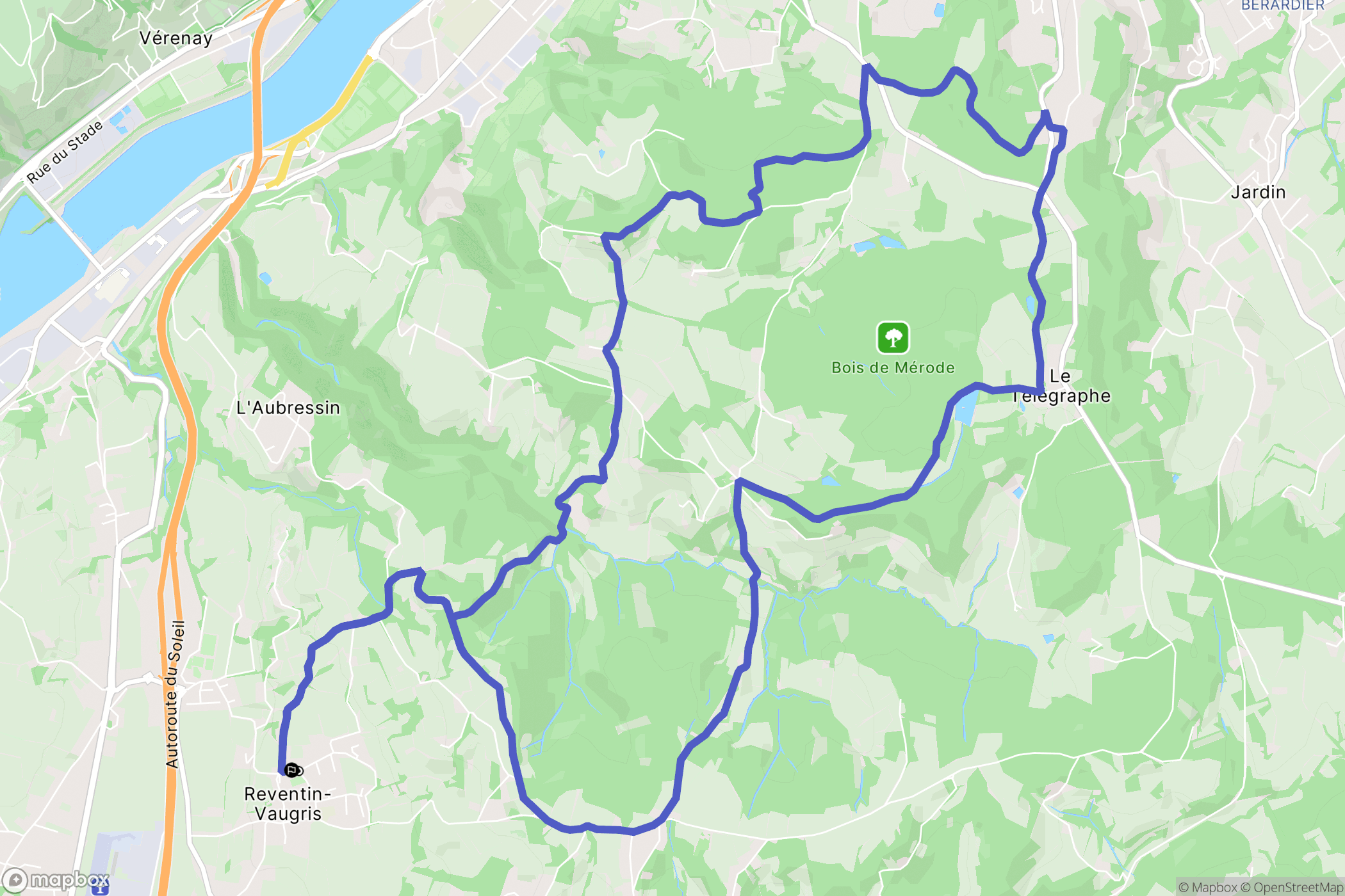 Reventin-Vaugris : carte du parcours de randonnée - France