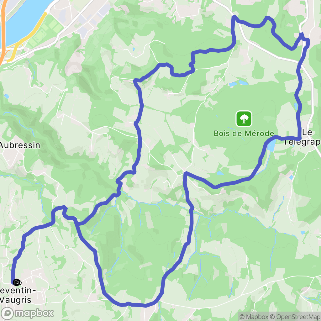 Reventin-Vaugris : carte du parcours de randonnée - France