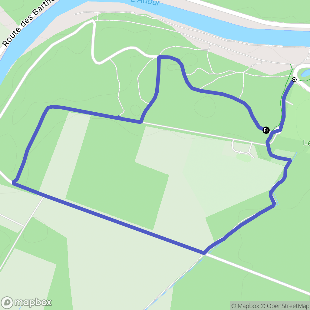 Dax : carte du parcours de randonnée - France