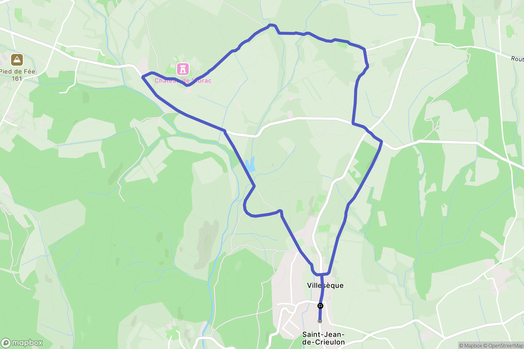 Saint-Jean-de-Crieulon : carte du parcours de randonnée - France