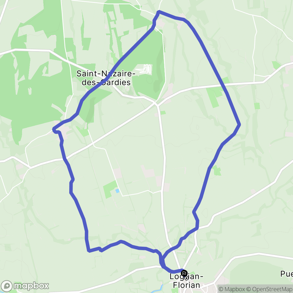 Logrian-Florian : carte du parcours de randonnée - France