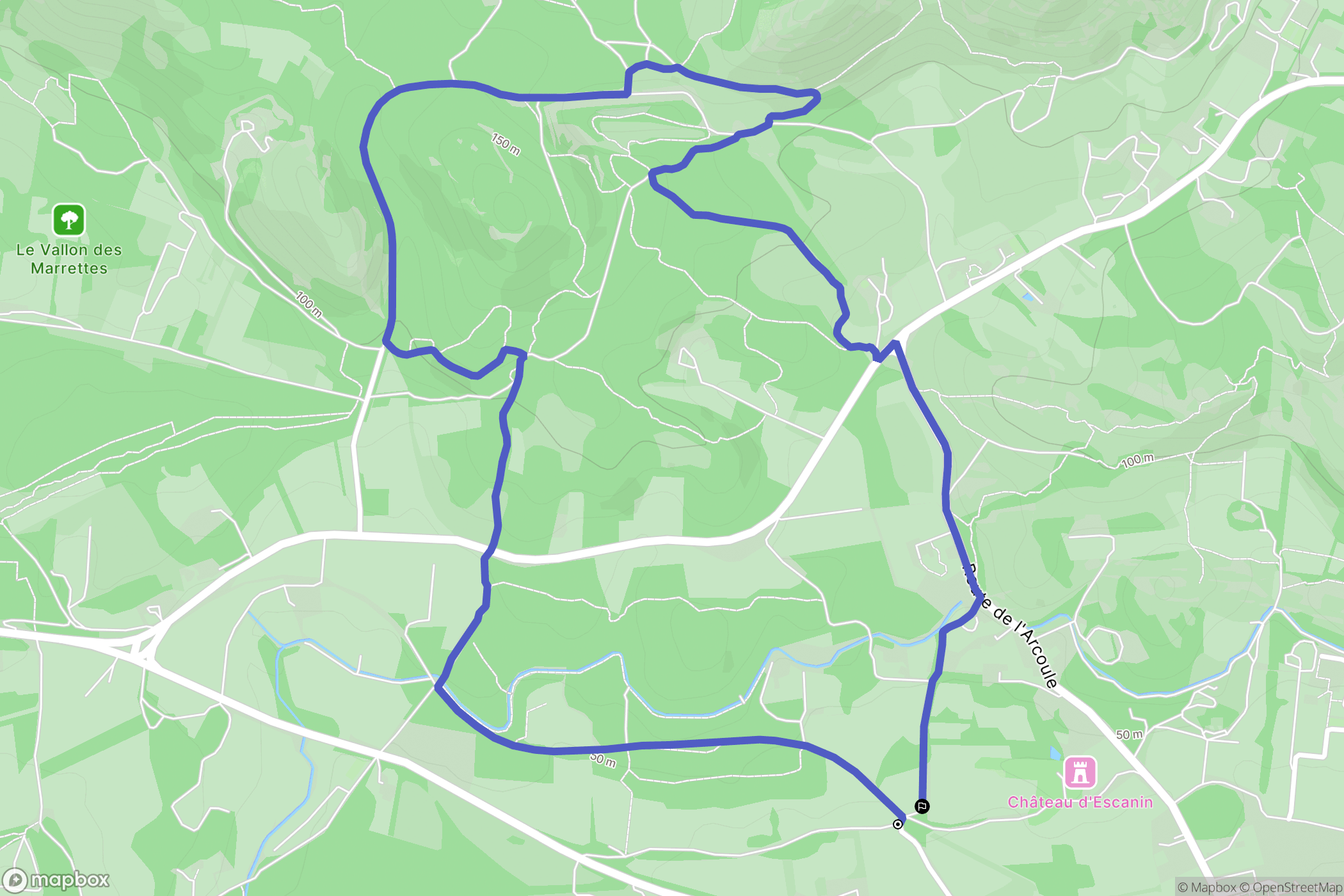 Paradou : carte du parcours de randonnée - France