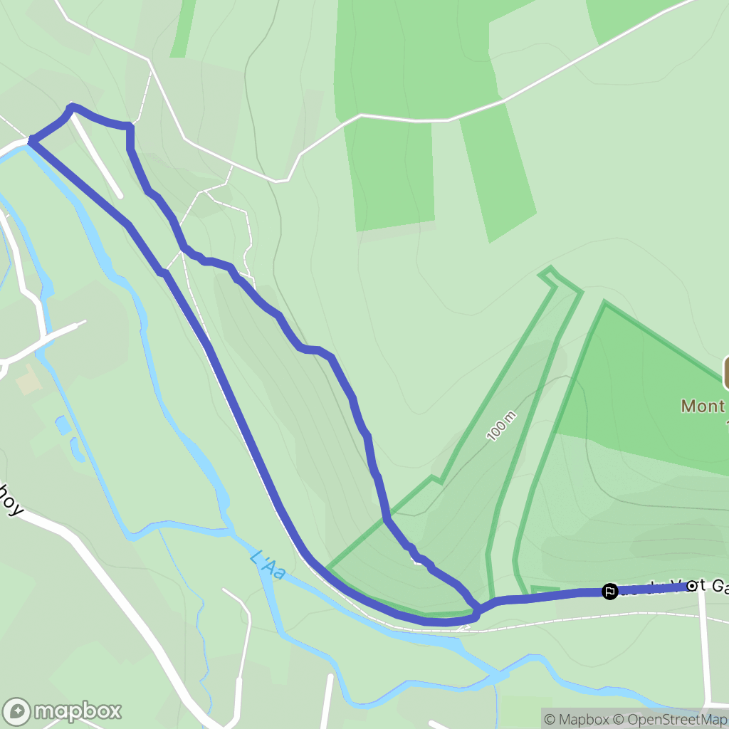 Wavrans-sur-l'Aa : carte du parcours de randonnée - France