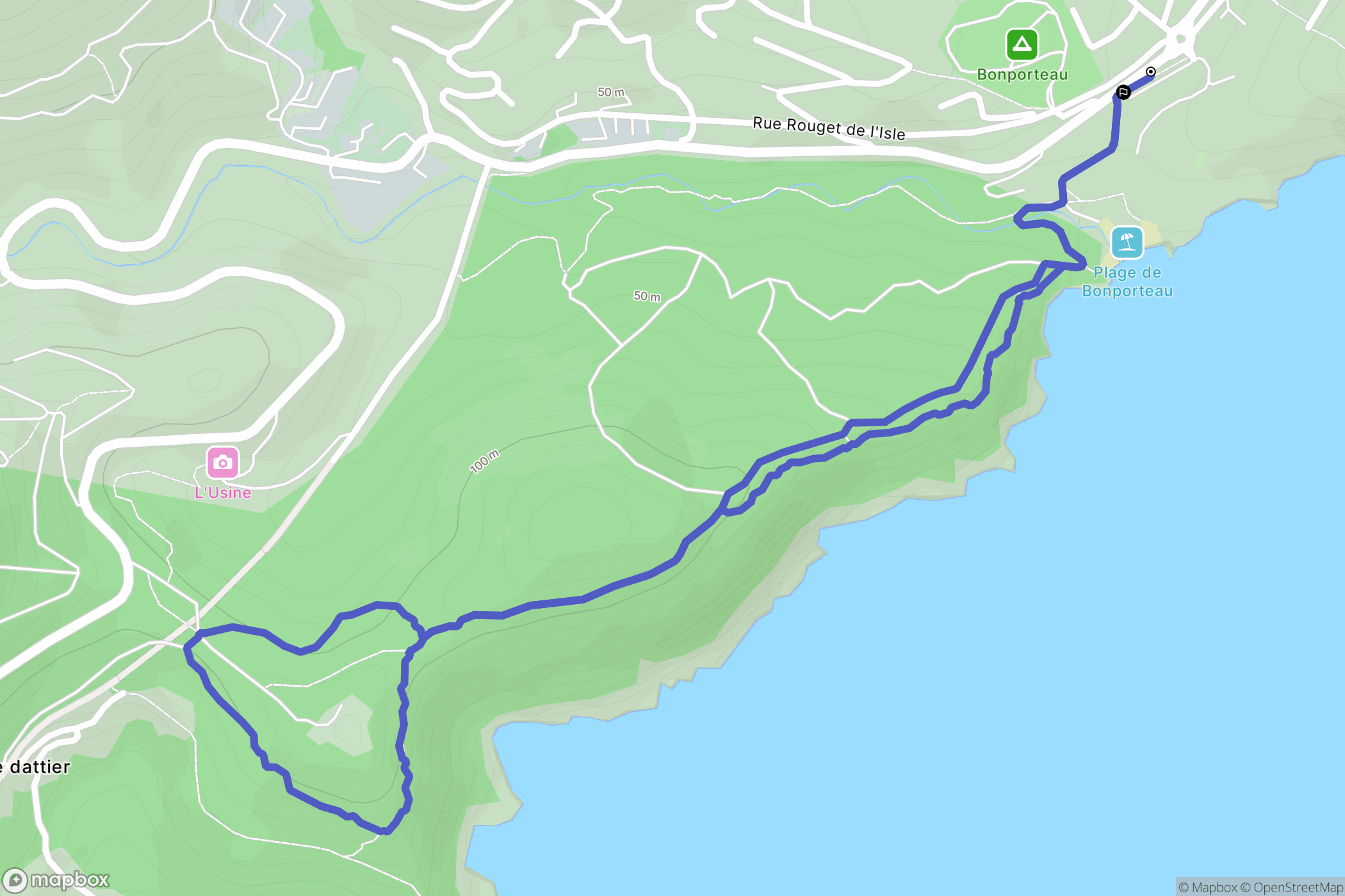 Cavalaire-sur-Mer : carte du parcours de randonnée - France