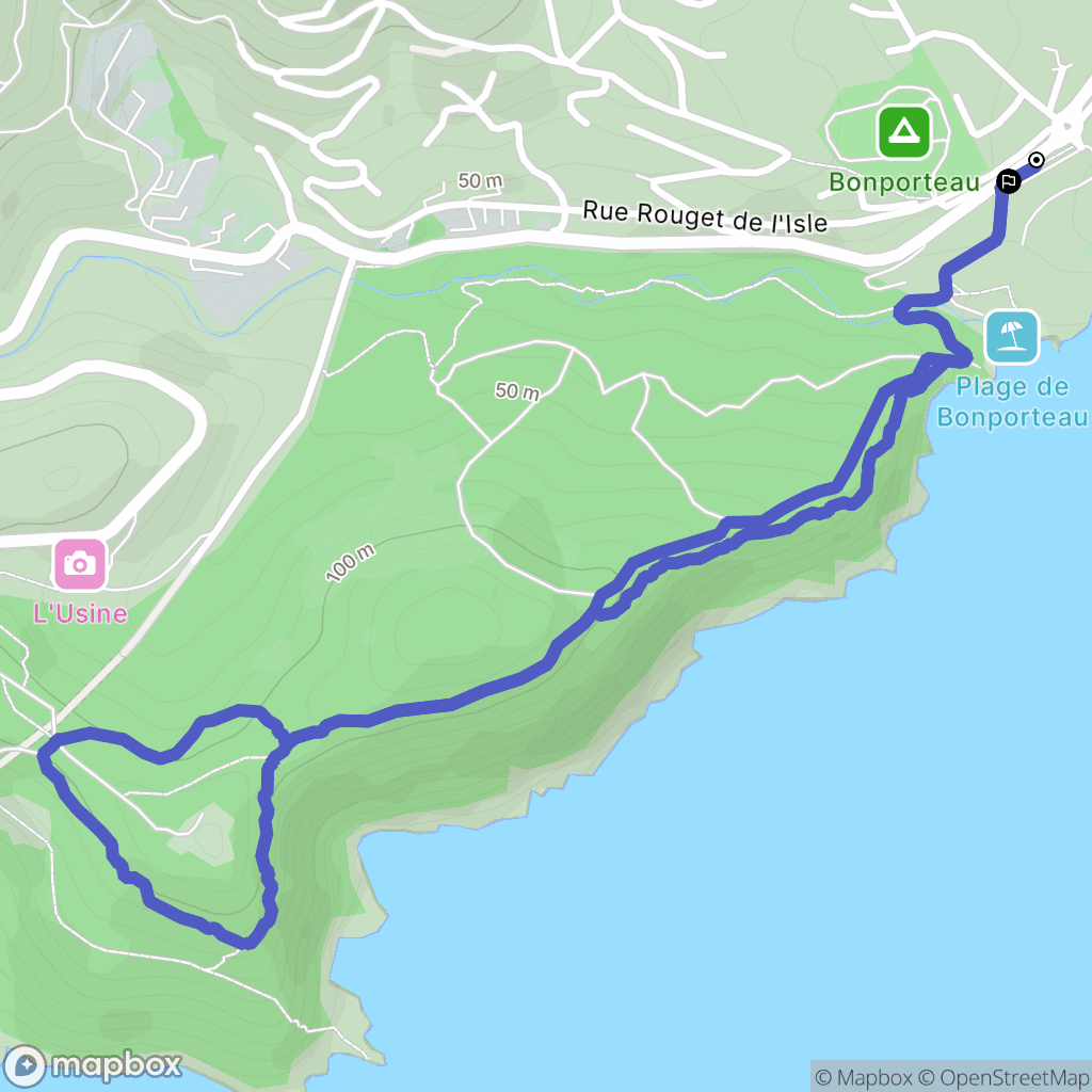 Cavalaire-sur-Mer : carte du parcours de randonnée - France