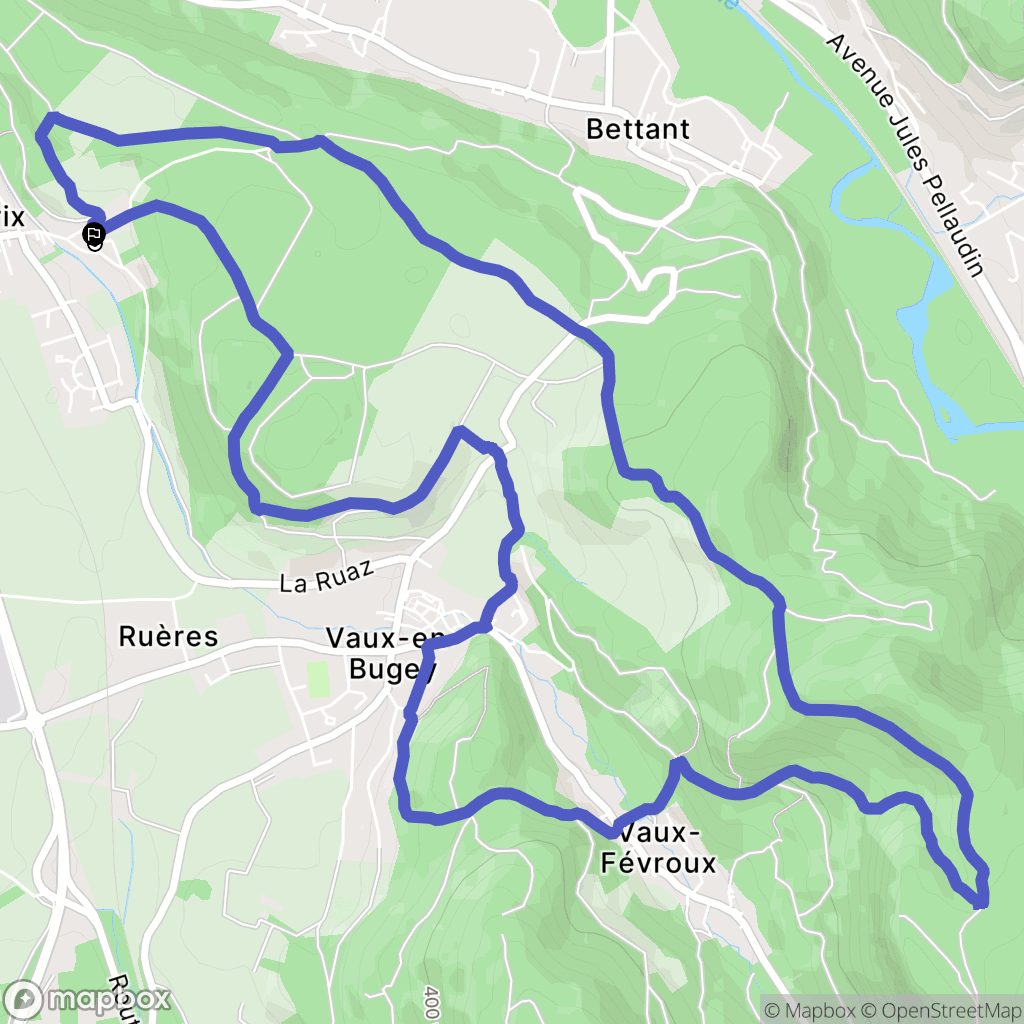 Ambutrix : carte du parcours de randonnée - France