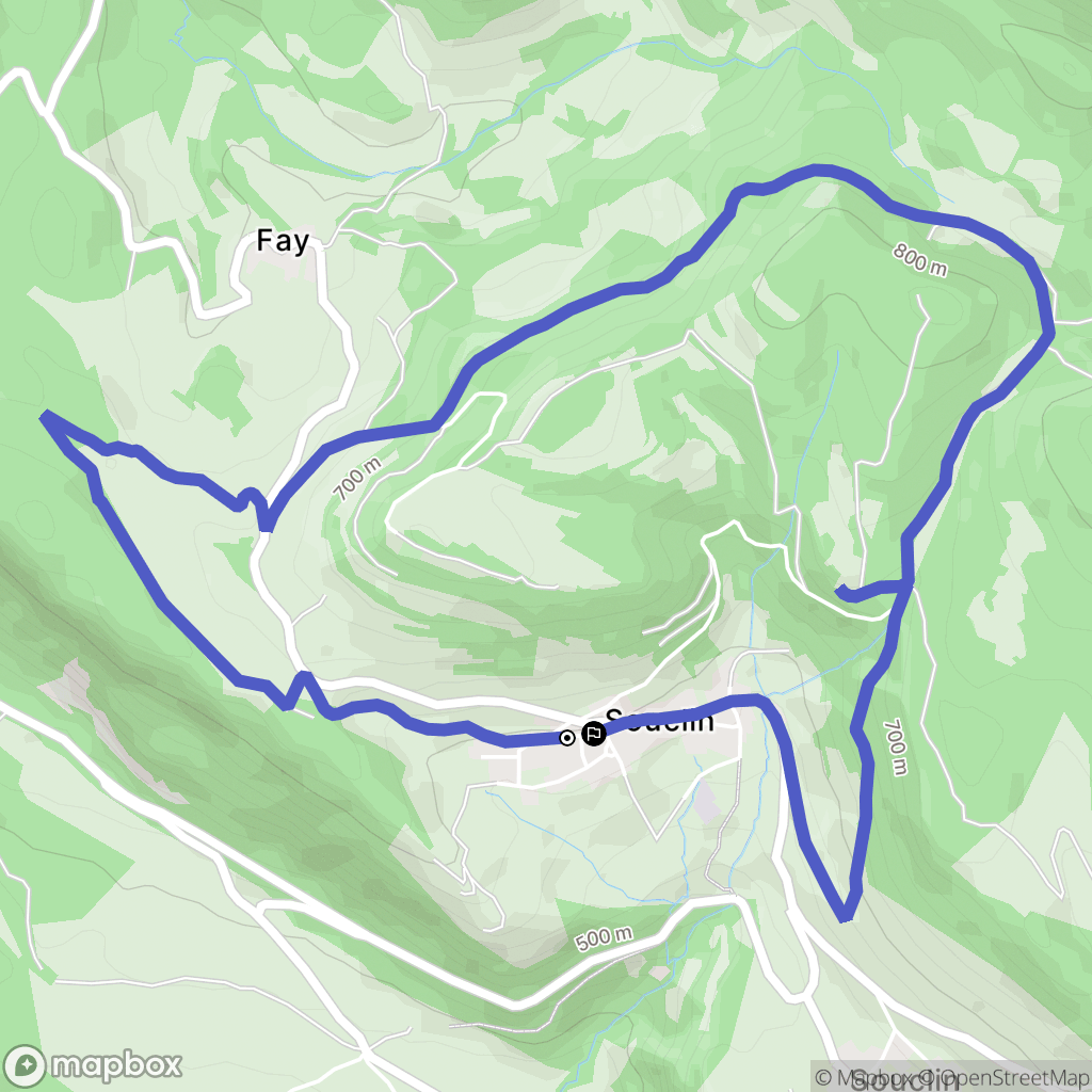 Souclin : carte du parcours de randonnée - France