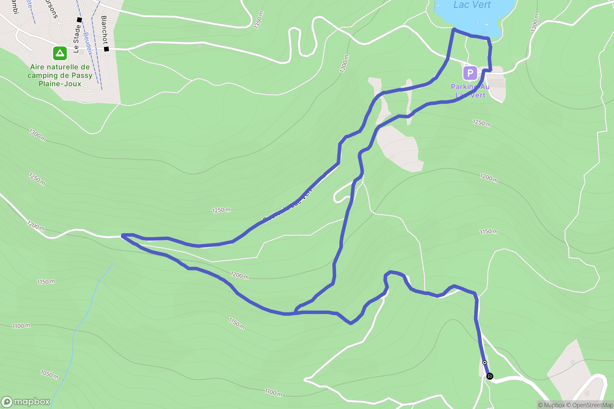 Servoz : carte du parcours de randonnée - France