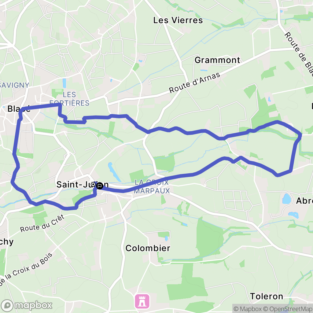 Saint-Julien : carte du parcours de randonnée - France