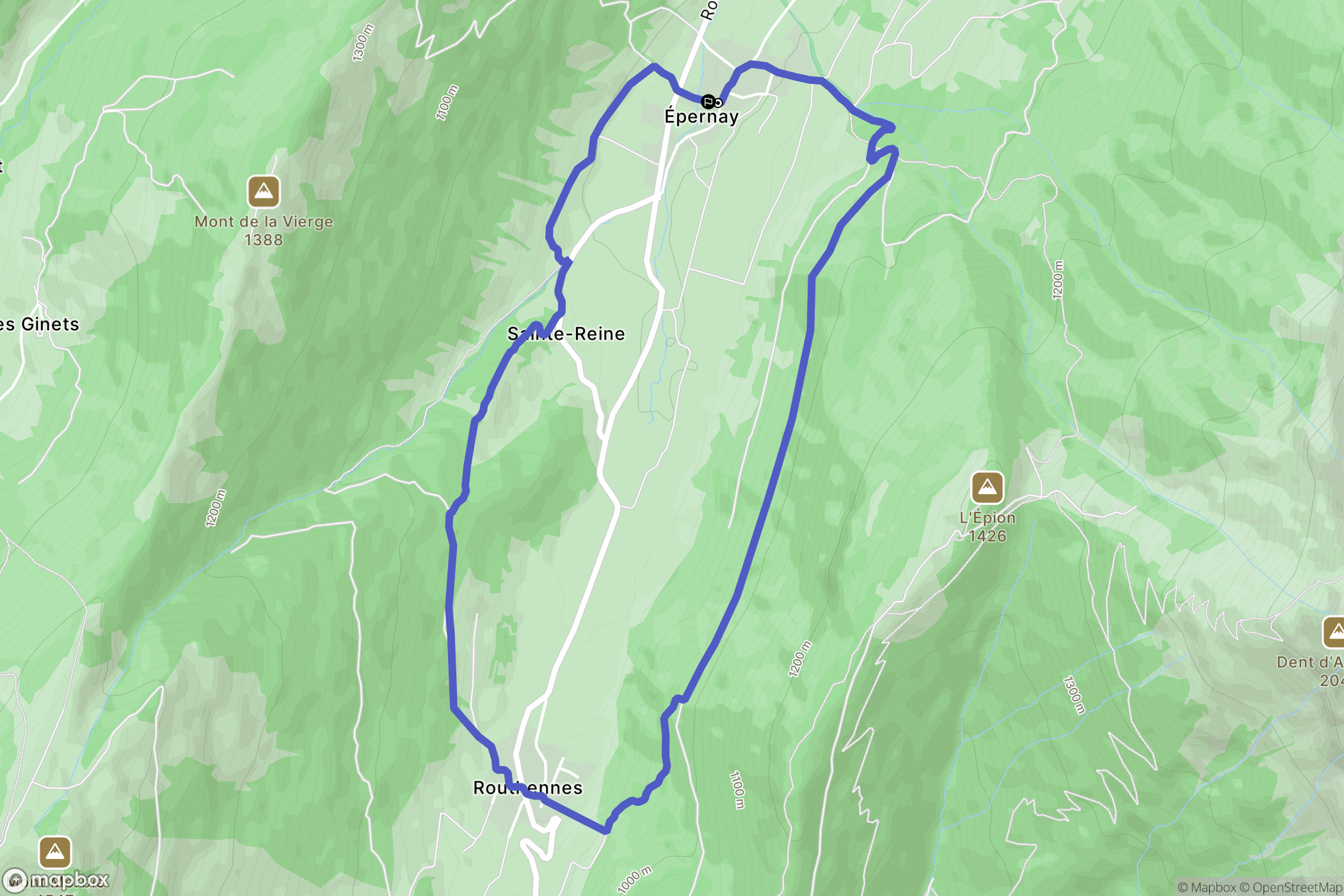 Sainte-Reine : carte du parcours de randonnée - France