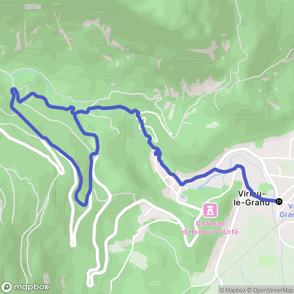 Virieu-le-Grand : carte du parcours de randonnée - France