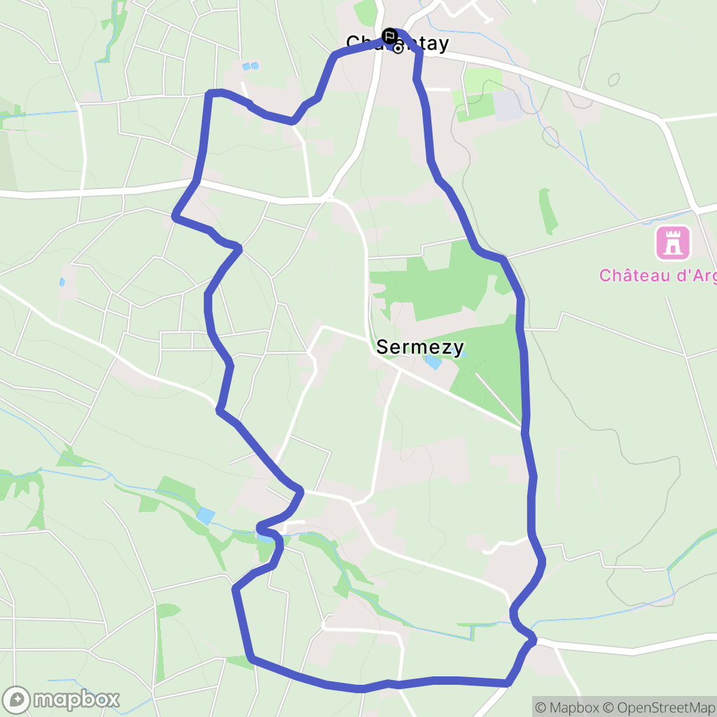 Charentay : carte du parcours de randonnée - France