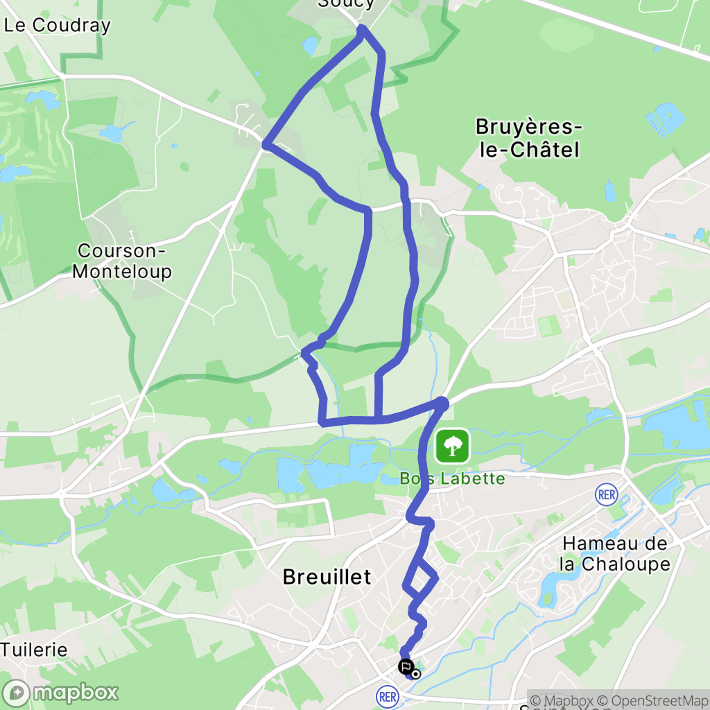 Breuillet : carte du parcours de randonnée - France
