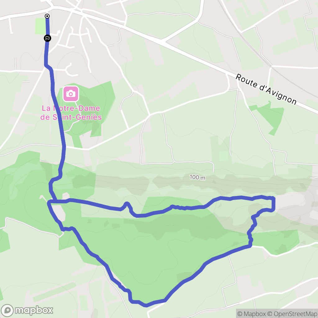 Saint-Geniès-de-Comolas : carte du parcours de randonnée - France