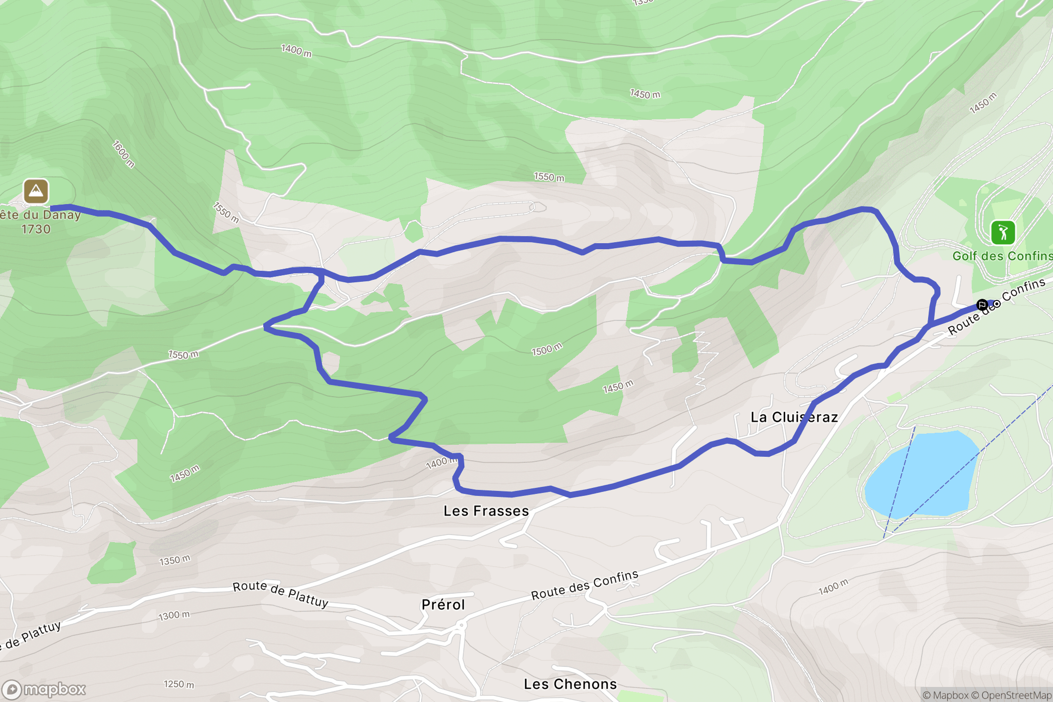 La Clusaz : carte du parcours de randonnée - France