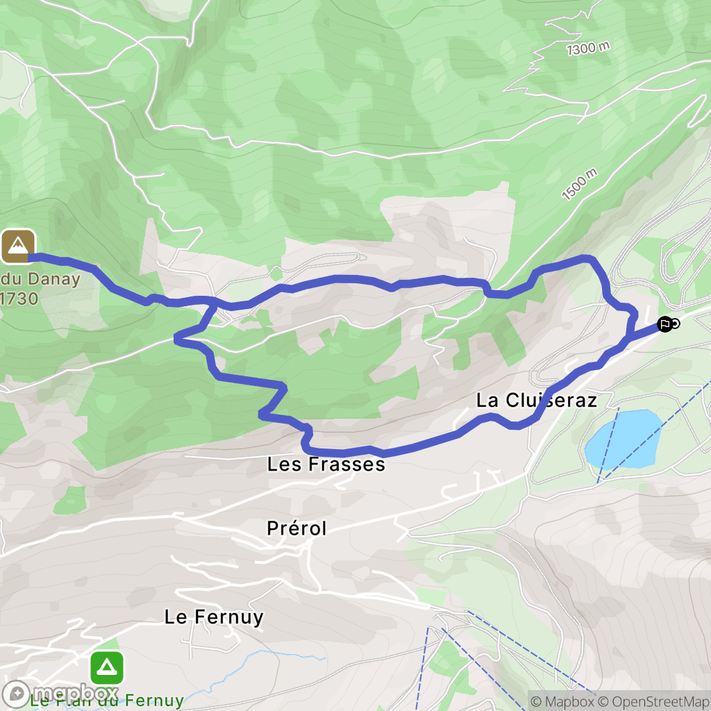 La Clusaz : carte du parcours de randonnée - France