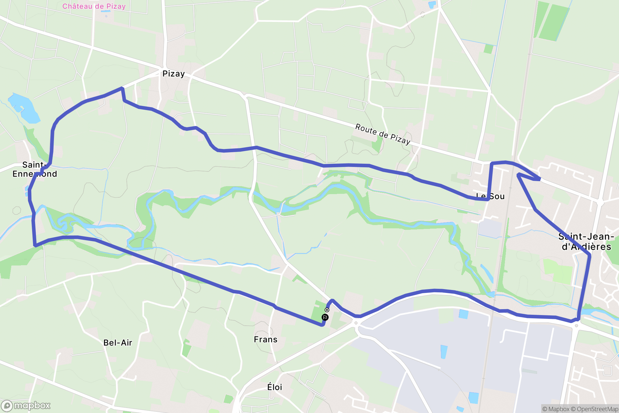 Belleville-en-Beaujolais : carte du parcours de randonnée - France