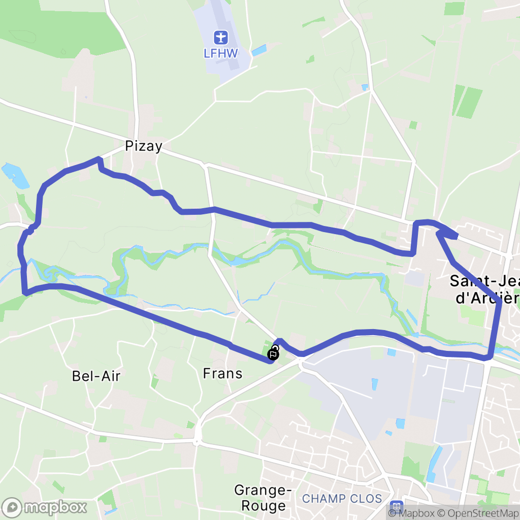 Belleville-en-Beaujolais : carte du parcours de randonnée - France
