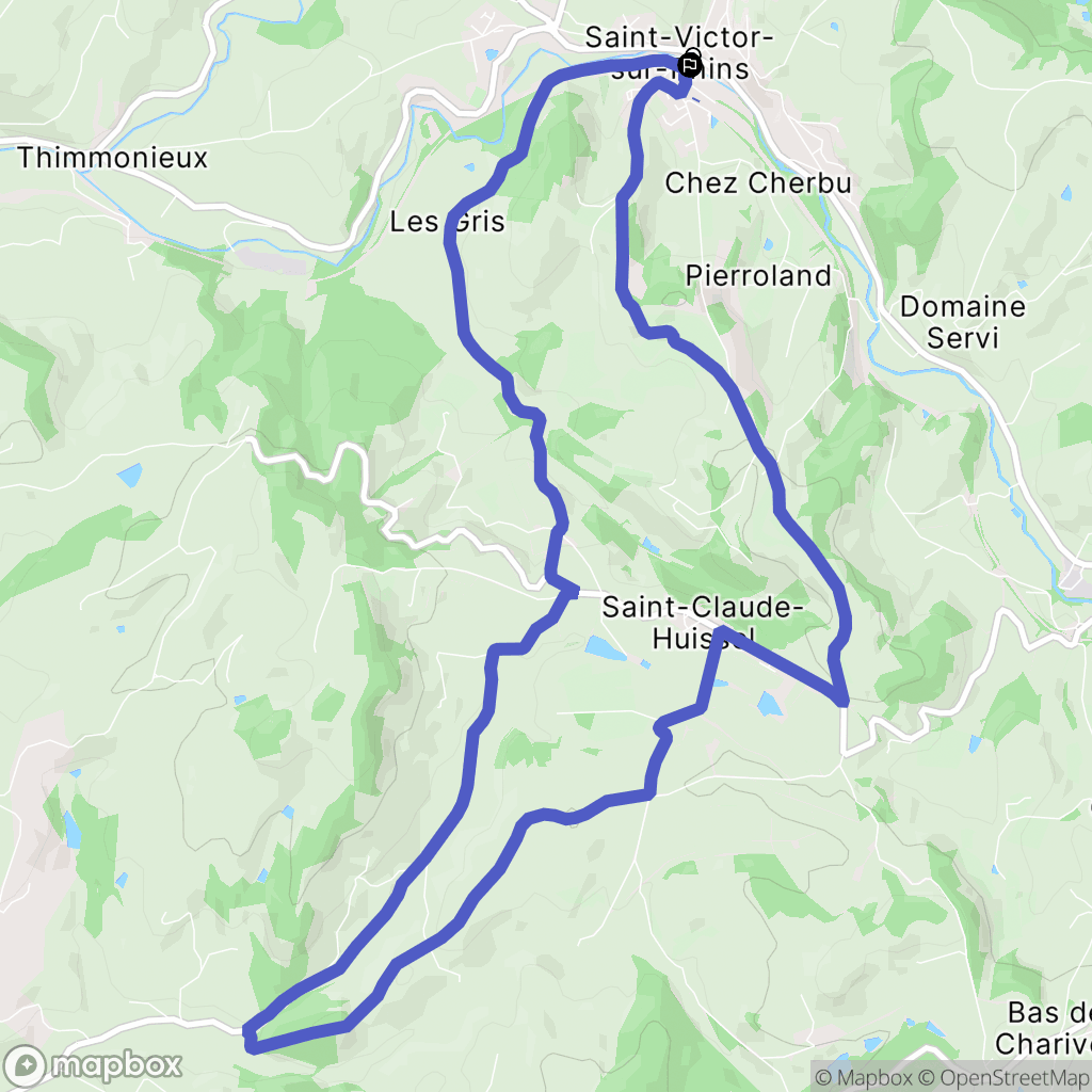 Saint-Victor-sur-Rhins : carte du parcours de randonnée - France